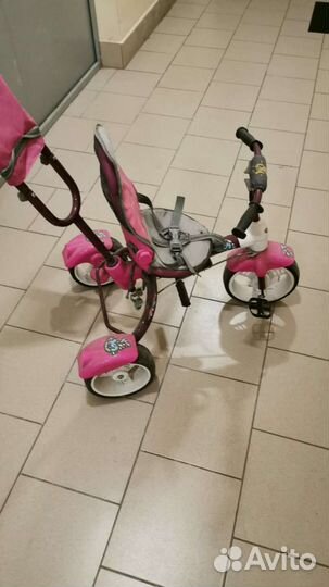 Трехколесный велосипед с ручкой бу