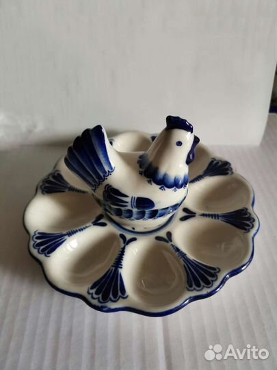 Подставка под яйца, пасхальная, Гжель