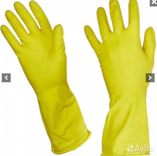 Перчатки резиновые Luscan латекс хлопковое нап S