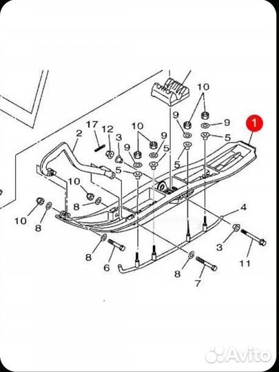 Лыжа для снегоходов Yamaha 8FK237110000