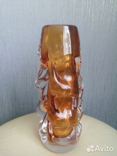 Ваза цветное стекло чехия