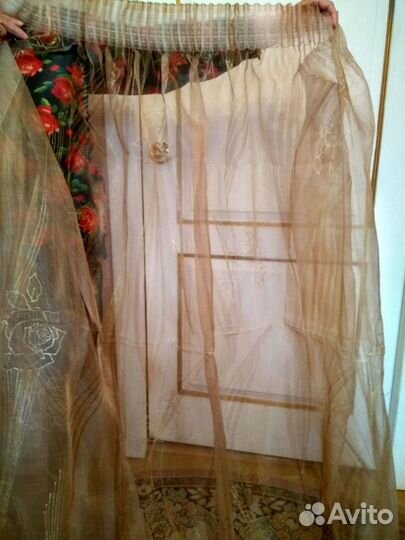 Тюль цвет капучино