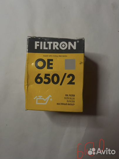 Фильтр масляный filtron 650/2