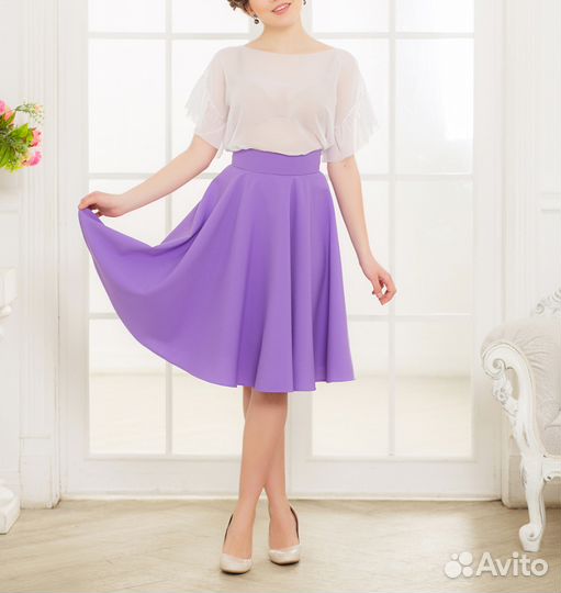 Юбка солнце сиреневая