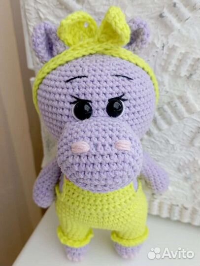 Бегемот, бегемотик вязаный, крючком
