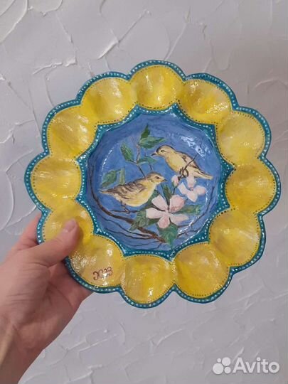 Пасхальная тарелка ручной работы