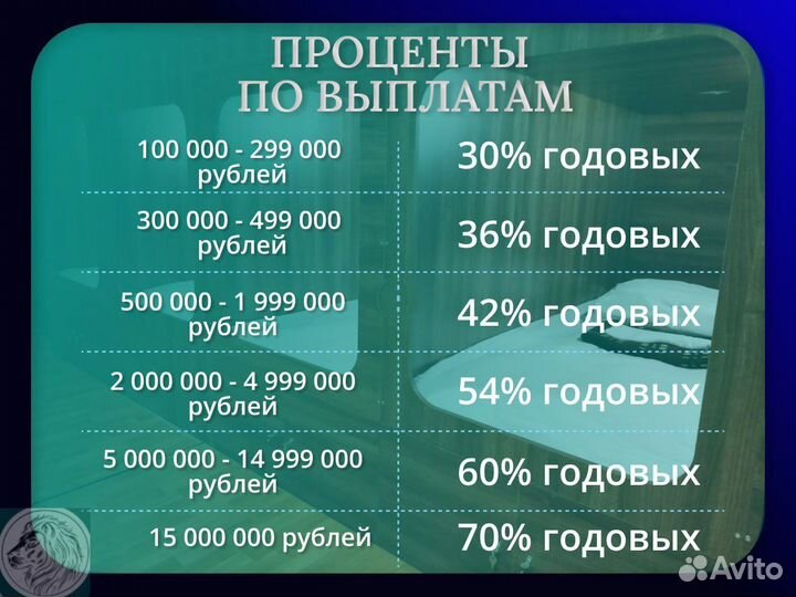 Бизнес инвестиции 30-70 годовых