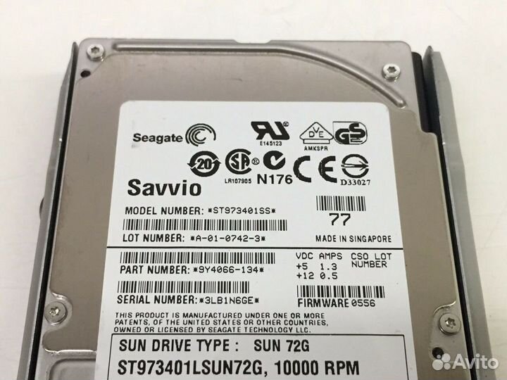 HDD 73.4 Gb SAS Seagate Savvio st973401ss 2.5