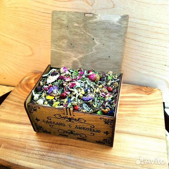 Фито чай Травяной чай с в деревянной коробочке опт