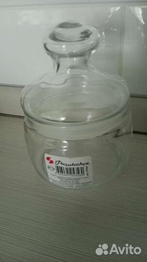 Банка стеклянная с крышкой 200мл. Новая