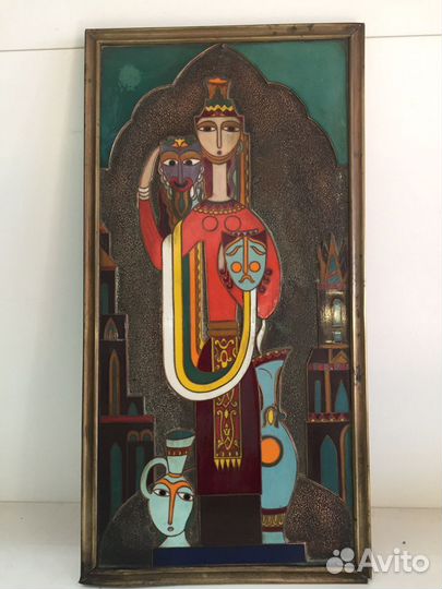 Панно картина бронза эмаль