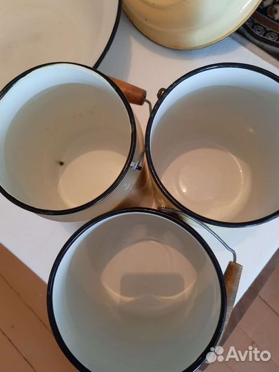 Эмаль ссср:бидоны тазики тарелки дуршлаг