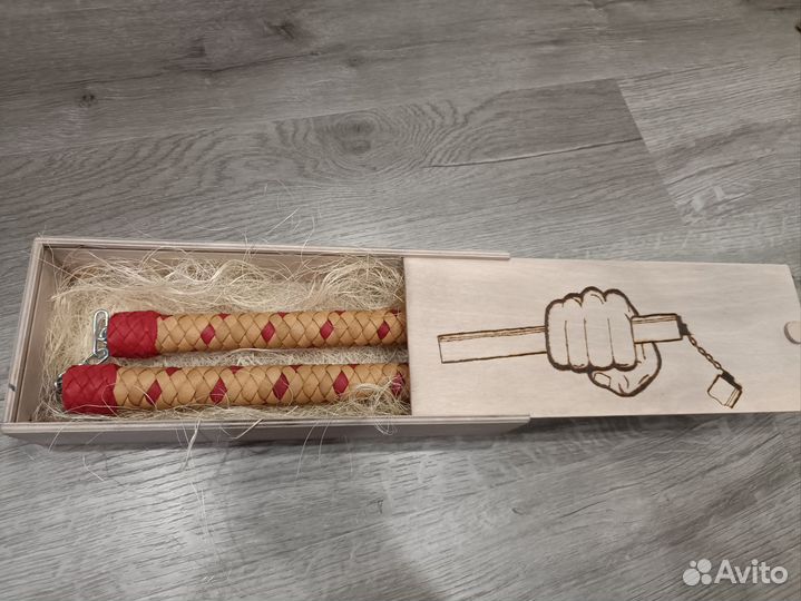 Нунчаки натуральная кожа