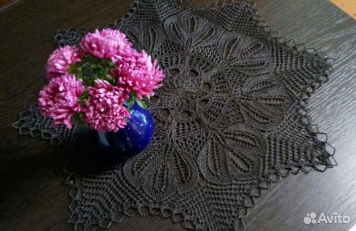 Салфетка Клевер, спицами