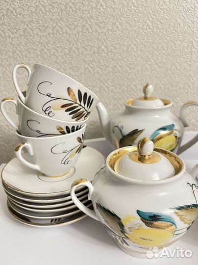 Чайный сервиз лфз СССР желтый тюльпан