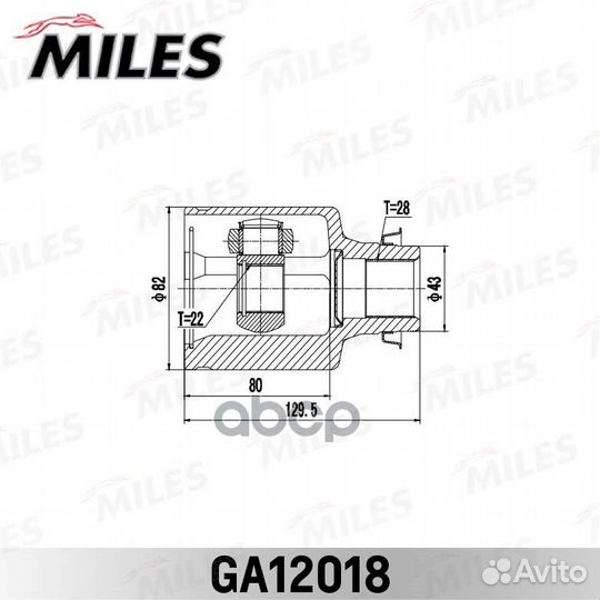 Шрус mazda 3 BK 2003-2008 внутр правый ga12018