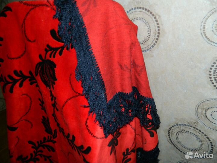 Бархатная винтажная скатерть/ковер/покрывало, ГДР