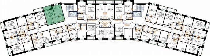 1-к. квартира, 40,6 м², 6/8 эт.