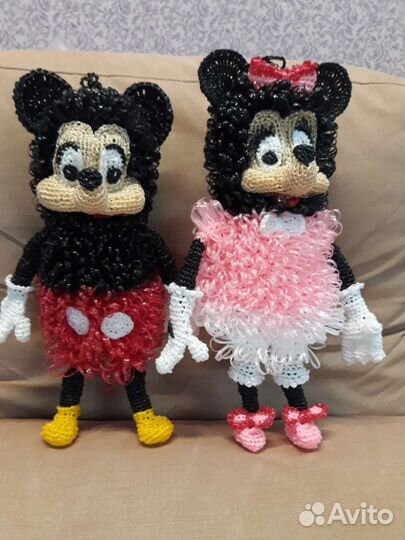 Детские мочалки Минни и Микки Маусы