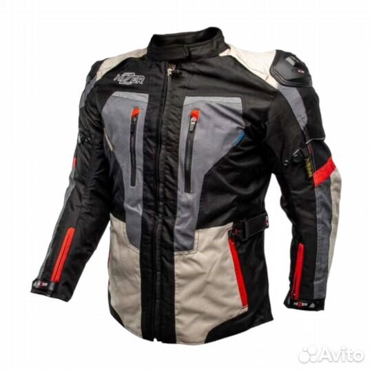 Мотокуртка женская hizer AT-2425 черно-серо-бежев