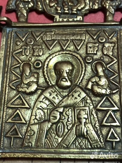 Старинные латунные створки от складней