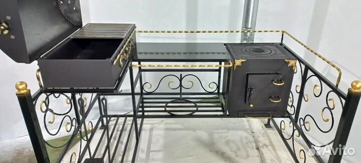 Мангал с печкой под казан