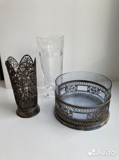 Ваза конфетница и стакан или ваза