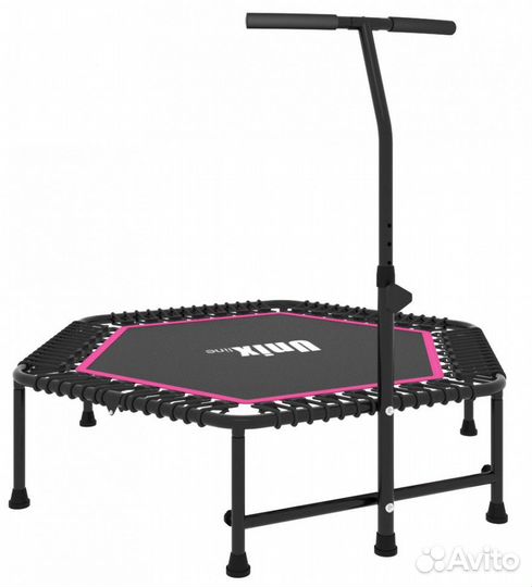Батут unix line fitness Pink (130 cm) с ручкой