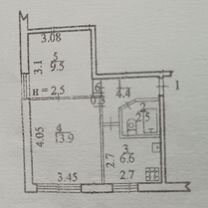 2-к. квартира, 37,2 м², 1/2 эт.