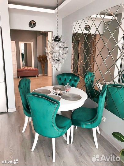 Мягкие стулья цвет зелёный