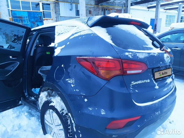 Hyundai Santa Fe 2.4 AT, 2017, битый, 100 000 км