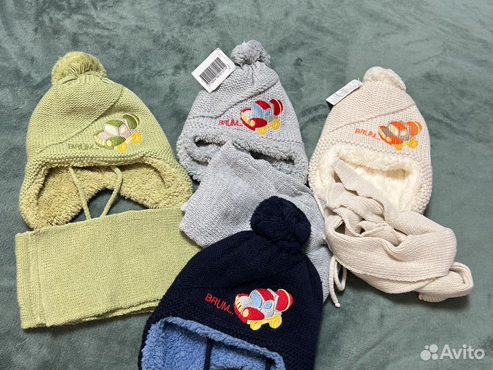 Набор шапка шарф для мальчика 2-4 года новый