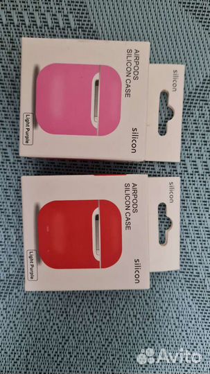 Airpods silicone case light purple чехол