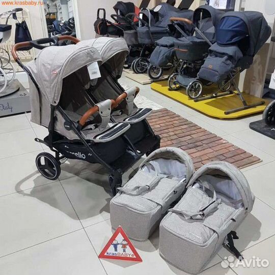 Детская прогулочная коляска для двойни с рождения