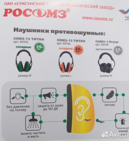 Наушники противошумные