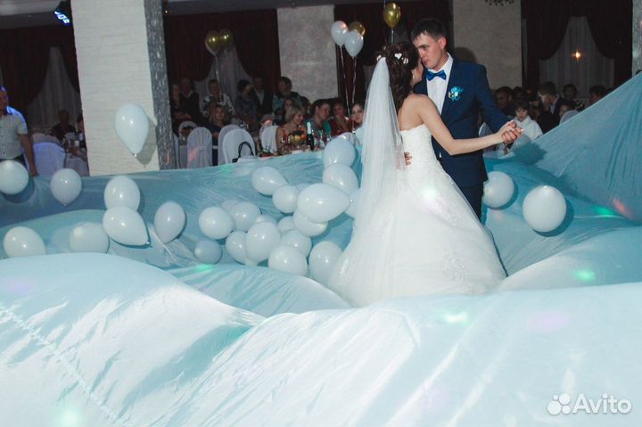 Ткань полиэстер нежно голубая