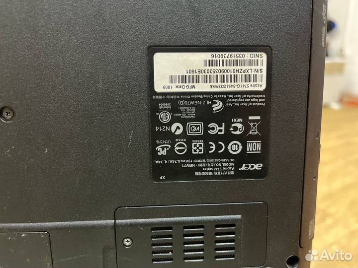 Ноутбук Acer aspire 5741