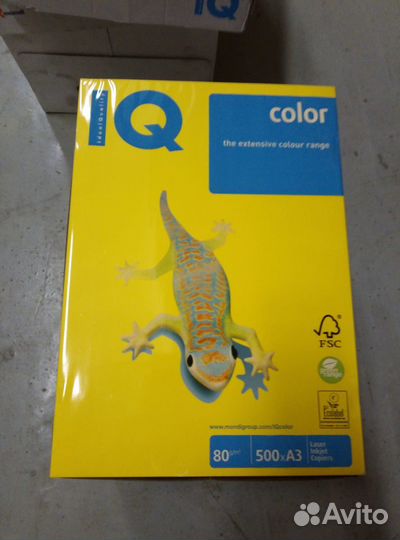 Бумага формата А3 IQ, желтая
