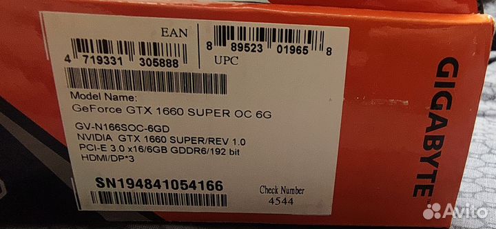 Видеокарта gigabyte gtx 1660 super 6gb