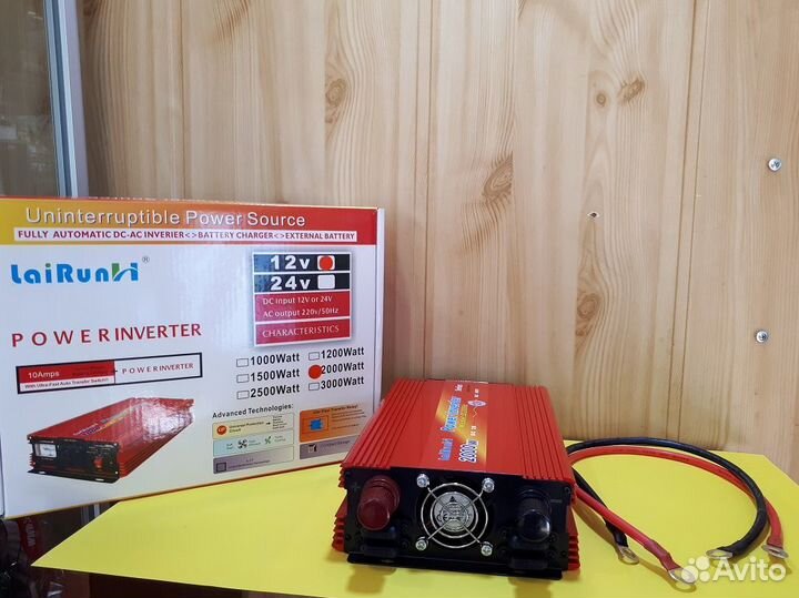 Инвертор напряжения LaiRun 24-220V 2000W