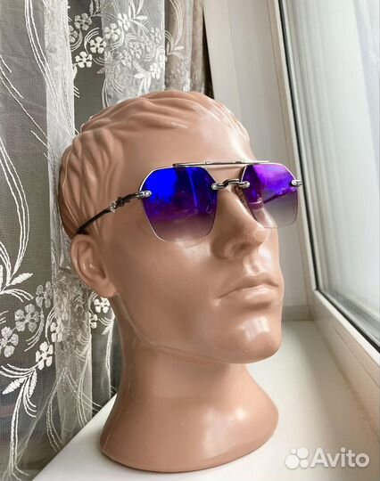 Очки Chrome Hearts металлические зеркально-цветные