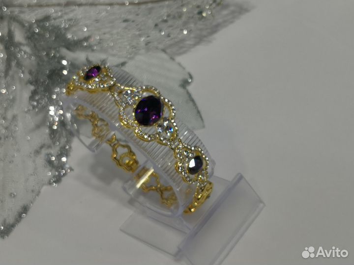 Браслет на руку женский бижутерия со стразами