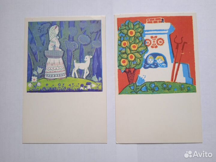 Открытки СССР 1955, 1958, 1967 год. Сказки