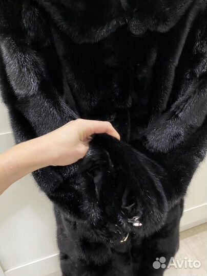 Шуба норковая с капюшоном