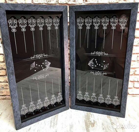 Нарды ручной работы со стеклом