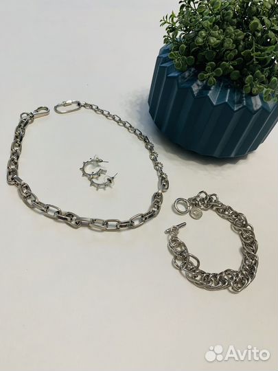 Бижутерия пакетом цепочка, браслет, серьги