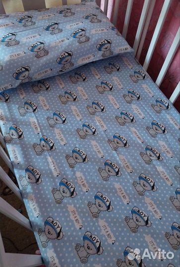 Простынь на резинке+наволочка