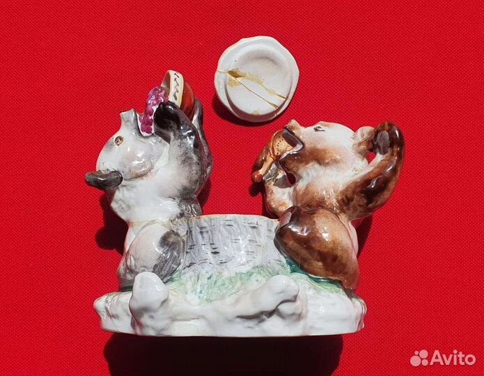 Чернильница Медведи на обеде, 1950 - 60 гг, лфз