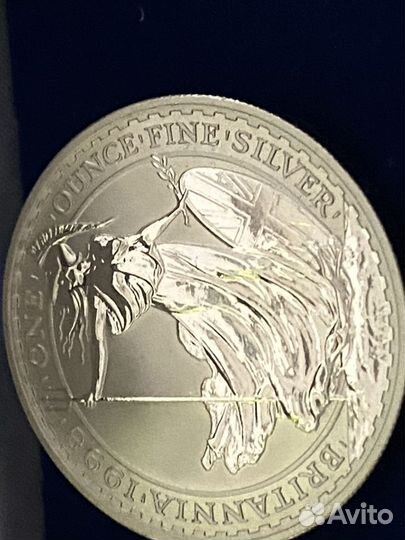 Монета Серебро Королева Банк Англии 1998 г