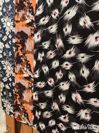 Отрезы крепдешина, креп- шифона